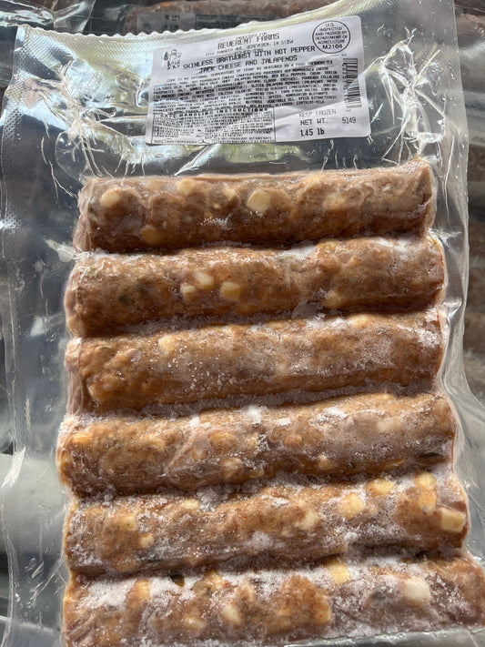 Skinless Jalapeño & Pepper Jack  Cheese Bratwursts